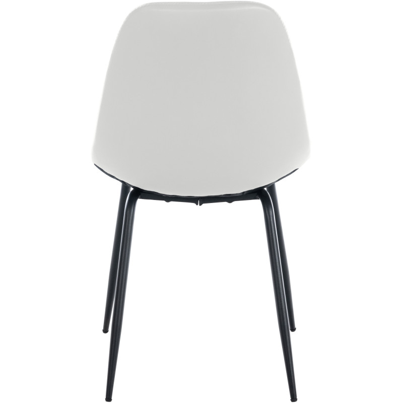 Chaise salle à manger moderne en Polyuréthane Blanc Métal Noir Maralys  - 5