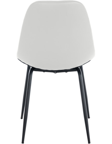 Chaise salle à manger moderne en Polyuréthane Blanc Métal Noir Maralys  - 5