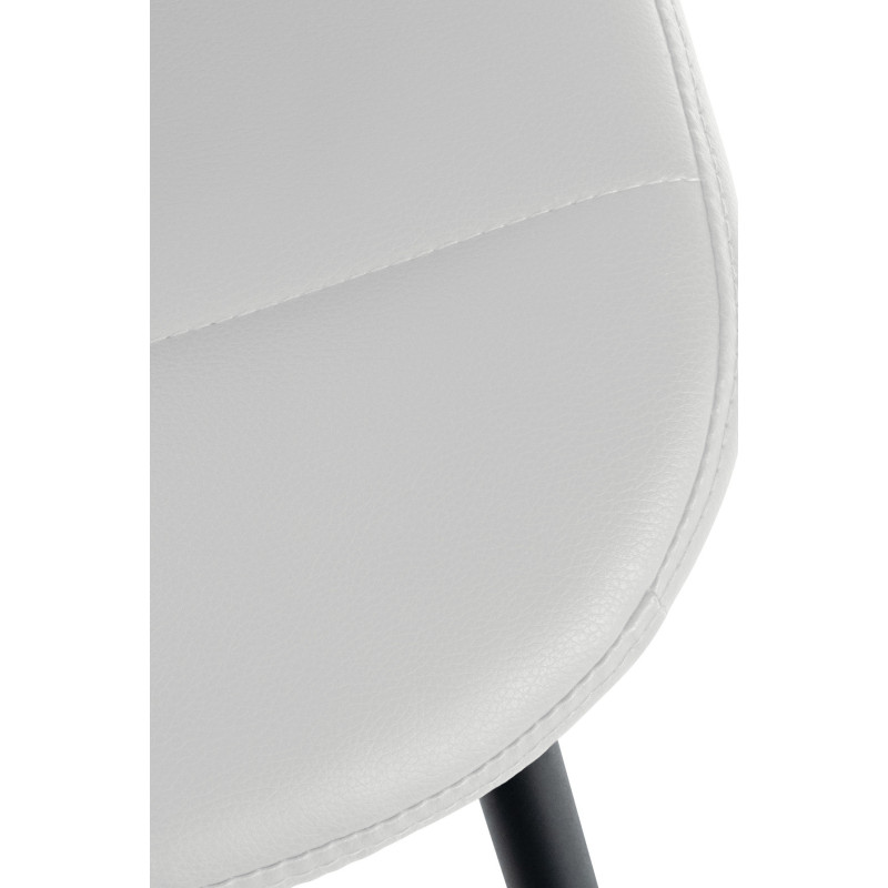 Chaise salle à manger moderne en Polyuréthane Blanc Métal Noir Maralys  - 6