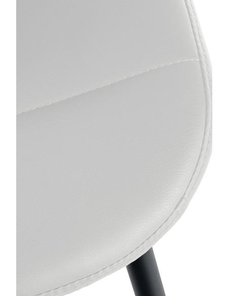 Chaise salle à manger moderne en Polyuréthane Blanc Métal Noir Maralys  - 6