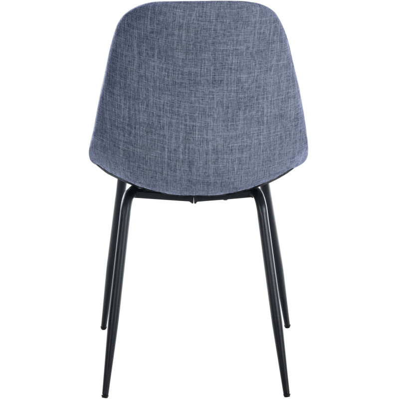 Chaise salle à manger moderne en Tissu Bleu Métal Noir Maralys - 5