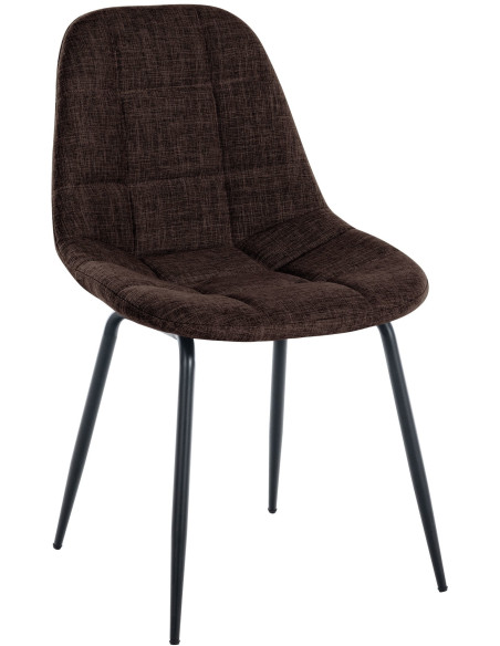 Chaise salle à manger moderne en Tissu Marron Métal Noir Maralys  - 1