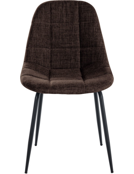 Chaise salle à manger moderne en Tissu Marron Métal Noir Maralys  - 2