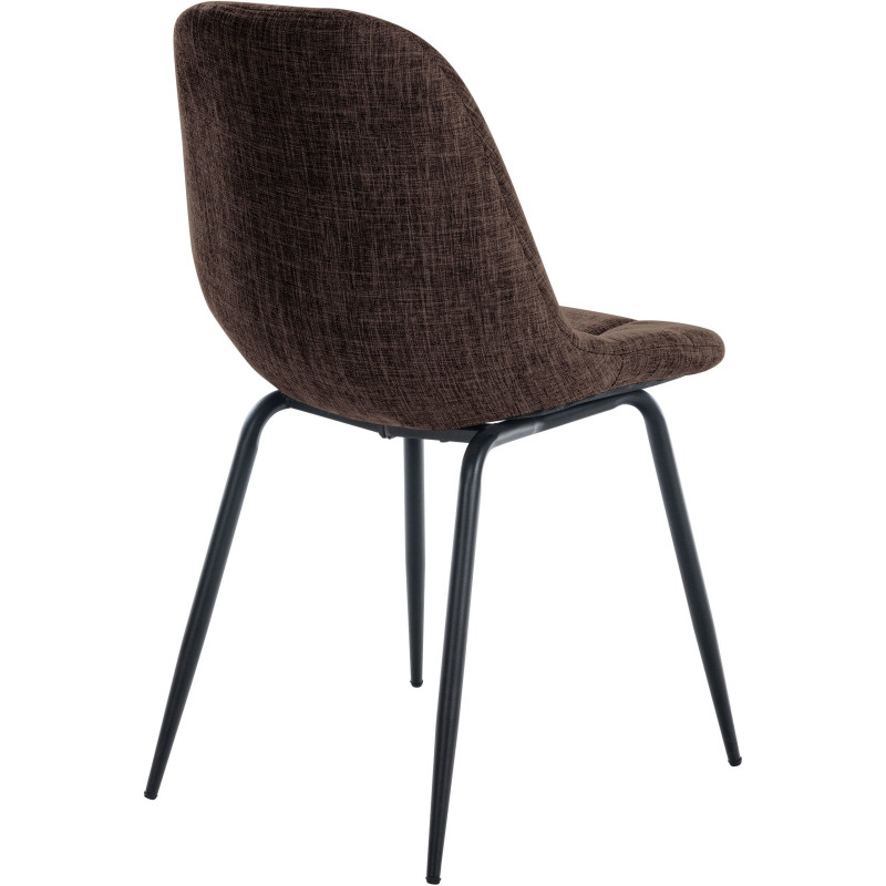 Chaise salle à manger moderne en Tissu Marron Métal Noir Maralys  - 4