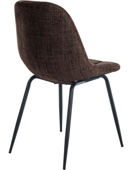 Chaise salle à manger moderne en Tissu Marron Métal Noir Maralys  - 4
