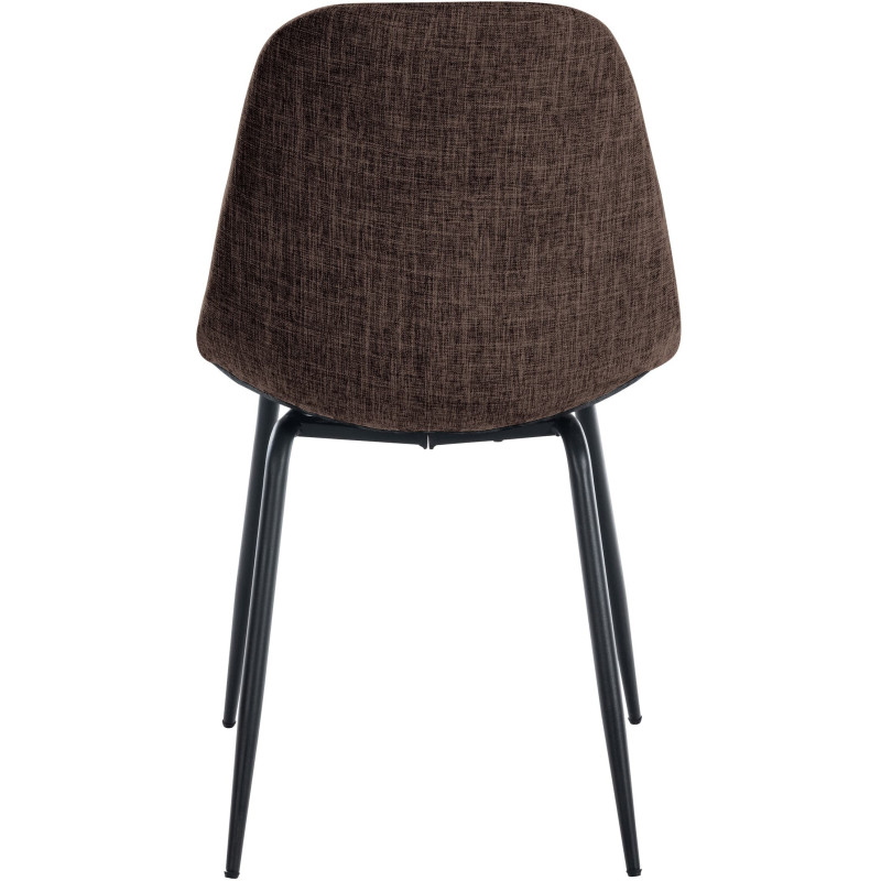 Chaise salle à manger moderne en Tissu Marron Métal Noir Maralys  - 5
