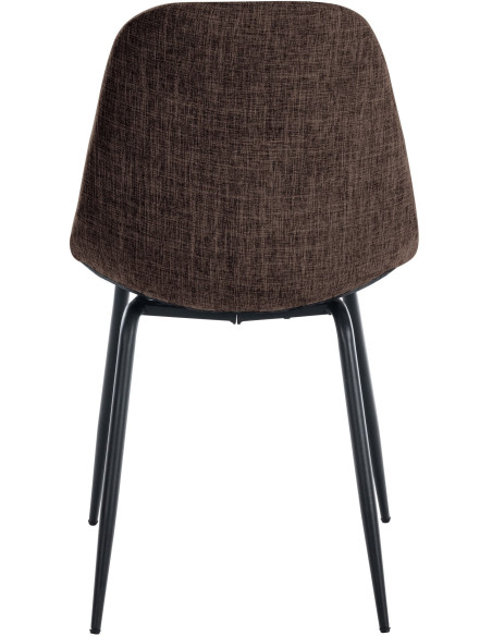 Chaise salle à manger moderne en Tissu Marron Métal Noir Maralys  - 5