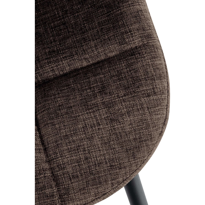 Chaise salle à manger moderne en Tissu Marron Métal Noir Maralys  - 6