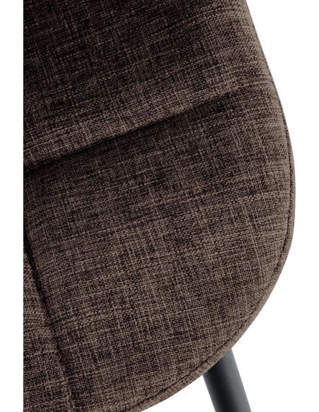Chaise salle à manger moderne en Tissu Marron Métal Noir Maralys  - 6