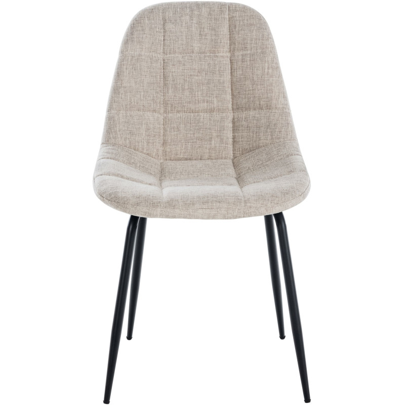 Chaise salle à manger moderne en Tissu Blanc crème Métal Noir Maralys - 2