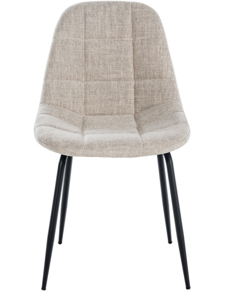 Chaise salle à manger moderne en Tissu Blanc crème Métal Noir Maralys - 2