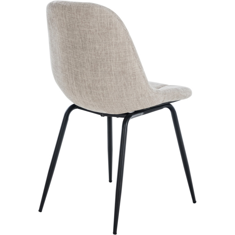 Chaise salle à manger moderne en Tissu Blanc crème Métal Noir Maralys - 4