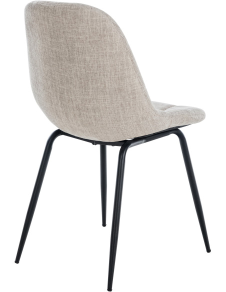 Chaise salle à manger moderne en Tissu Blanc crème Métal Noir Maralys - 4