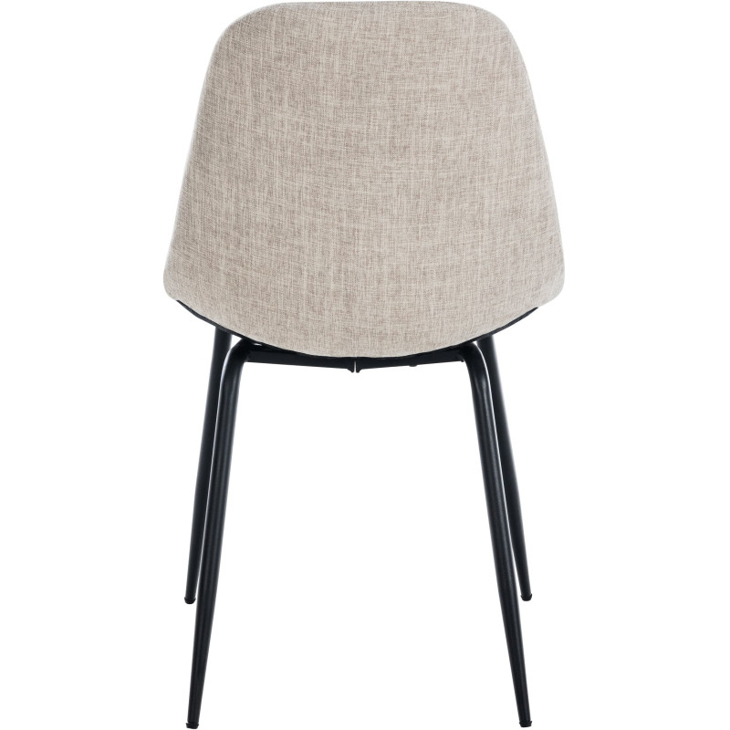Chaise salle à manger moderne en Tissu Blanc crème Métal Noir Maralys - 5
