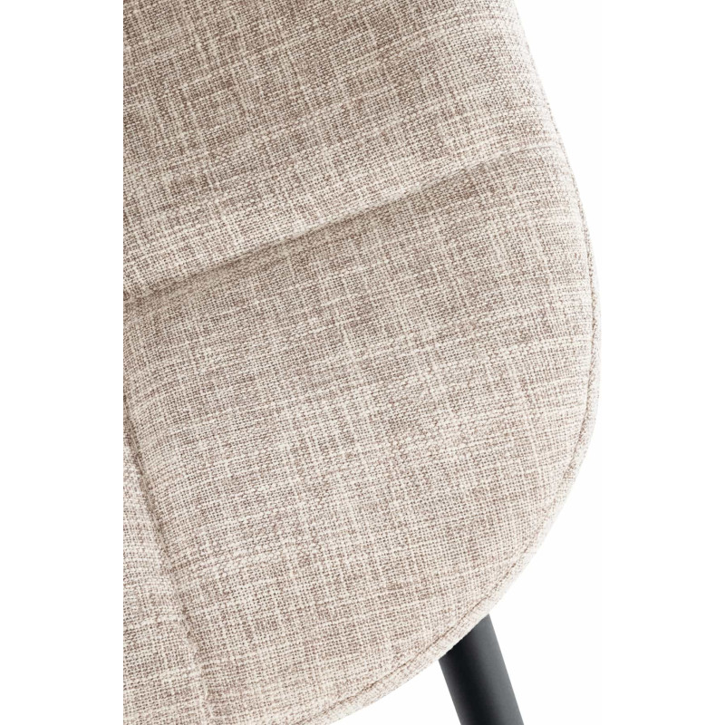 Chaise salle à manger moderne en Tissu Blanc crème Métal Noir Maralys - 6