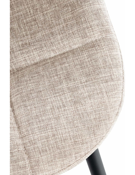 Chaise salle à manger moderne en Tissu Blanc crème Métal Noir Maralys - 6