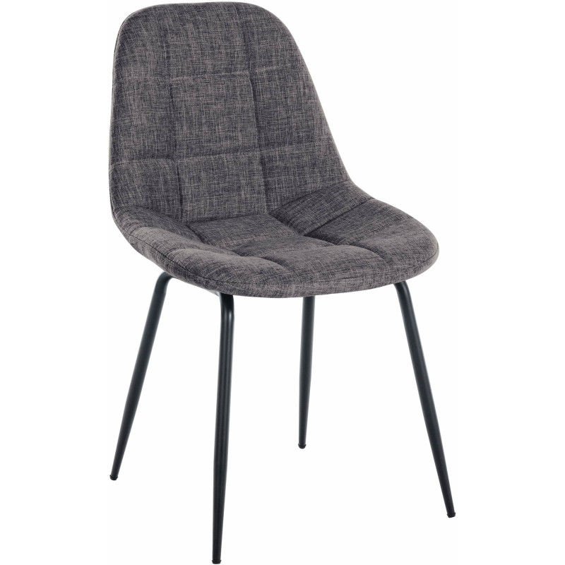 Chaise salle à manger moderne en Tissu Gris clair Métal Noir Maralys - 1