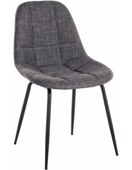 Chaise salle à manger moderne en Tissu Gris clair Métal Noir Maralys - 1