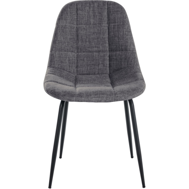 Chaise salle à manger moderne en Tissu Gris clair Métal Noir Maralys - 2