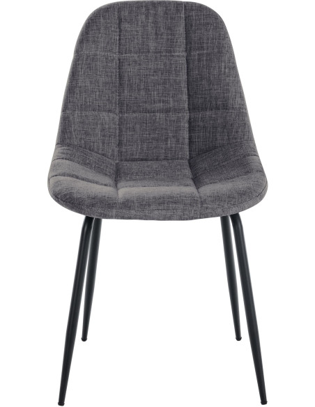 Chaise salle à manger moderne en Tissu Gris clair Métal Noir Maralys - 2