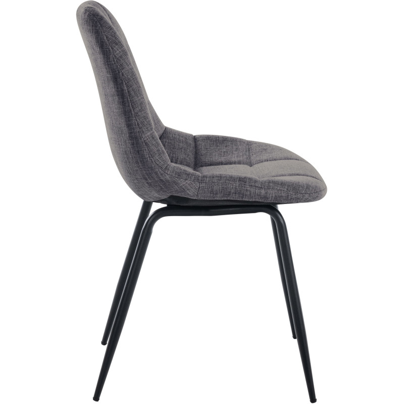 Chaise salle à manger moderne en Tissu Gris clair Métal Noir Maralys - 3