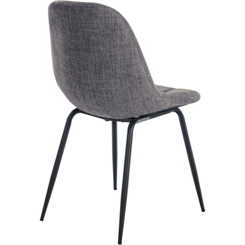 Chaise salle à manger moderne en Tissu Gris clair Métal Noir Maralys - 4