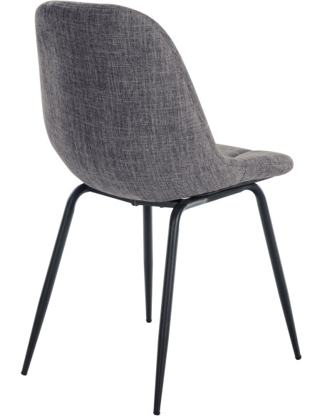 Chaise salle à manger moderne en Tissu Gris clair Métal Noir Maralys - 4