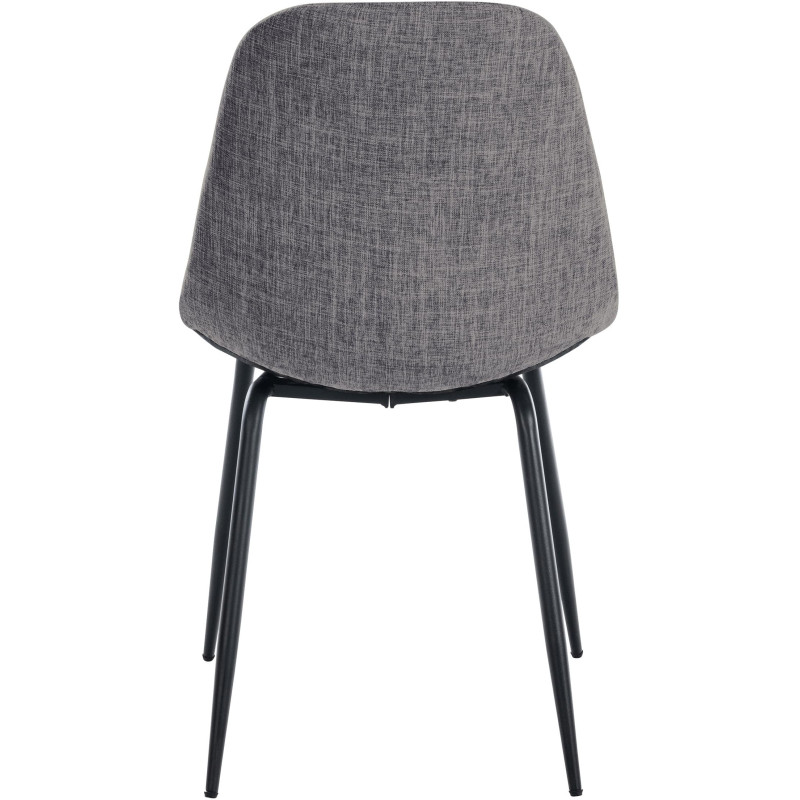 Chaise salle à manger moderne en Tissu Gris clair Métal Noir Maralys - 5
