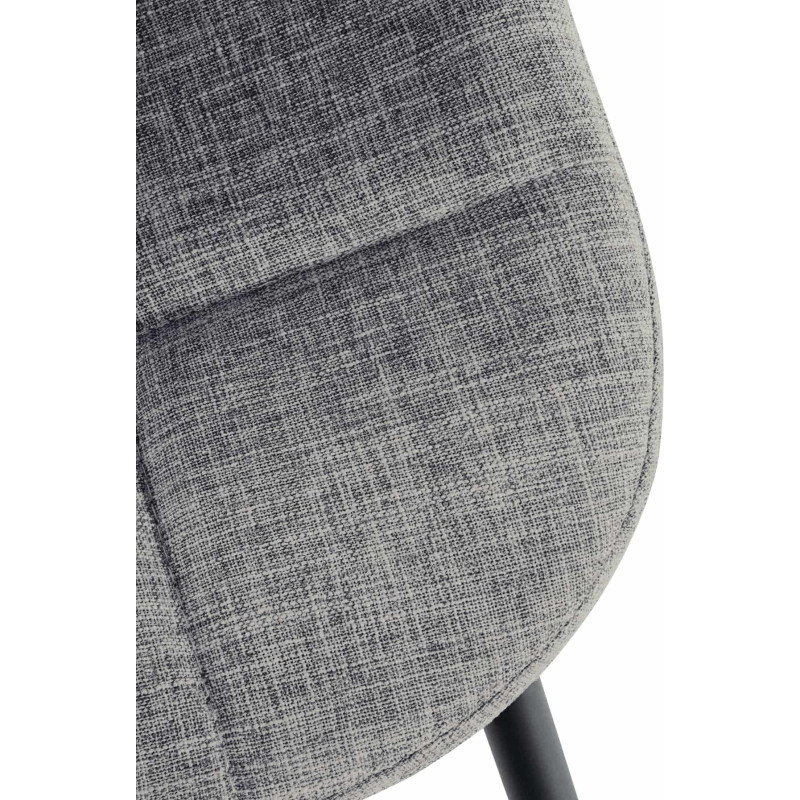 Chaise salle à manger moderne en Tissu Gris clair Métal Noir Maralys - 6