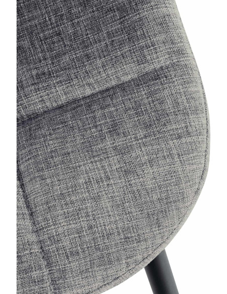 Chaise salle à manger moderne en Tissu Gris clair Métal Noir Maralys - 6