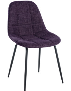 Chaise salle à manger moderne en Tissu Violet Métal Noir Maralys - 1