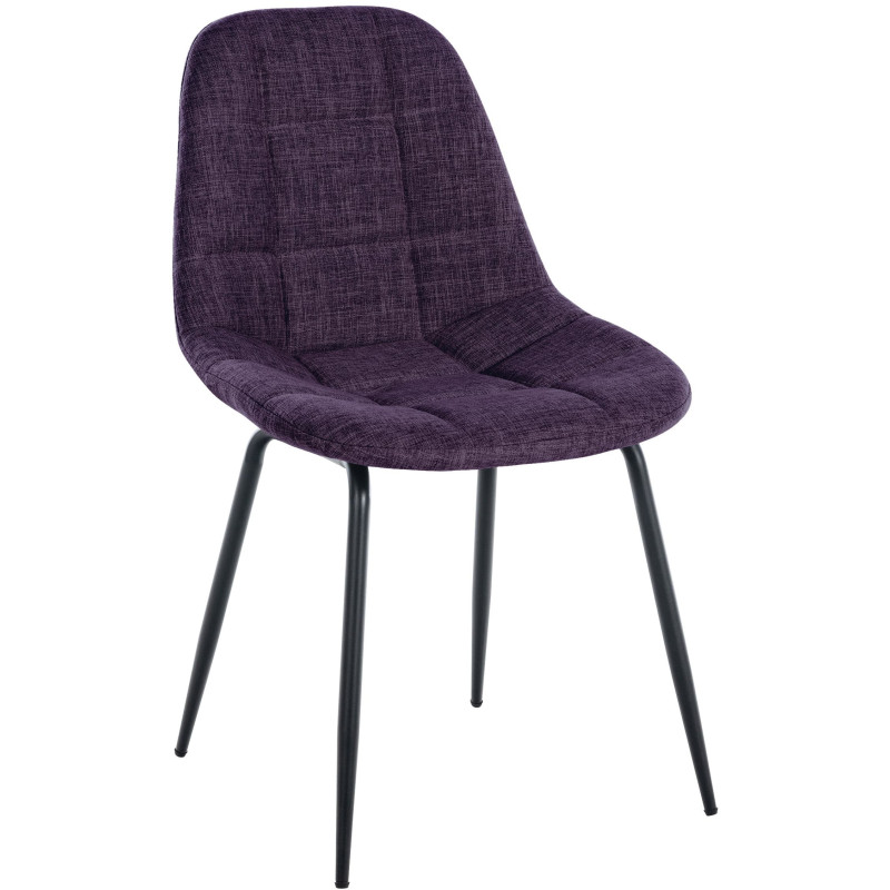 Chaise salle à manger moderne en Tissu Violet Métal Noir Maralys - 1
