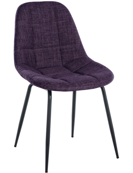 Chaise salle à manger moderne en Tissu Violet Métal Noir Maralys - 1