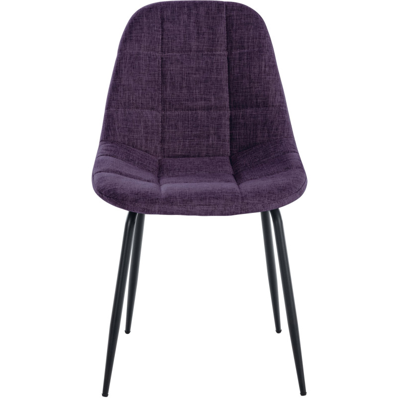 Chaise salle à manger moderne en Tissu Violet Métal Noir Maralys - 2