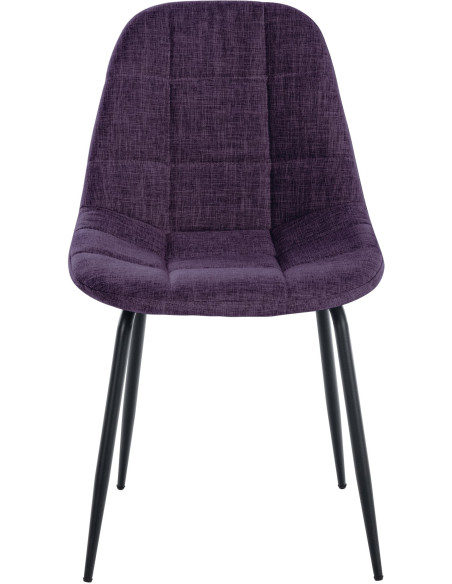 Chaise salle à manger moderne en Tissu Violet Métal Noir Maralys - 2