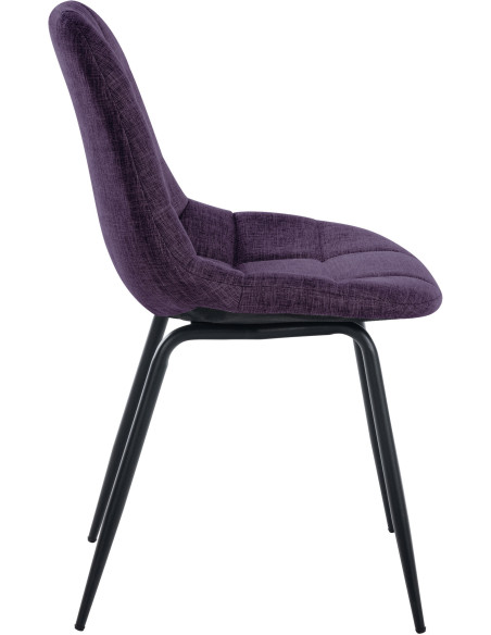 Chaise salle à manger moderne en Tissu Violet Métal Noir Maralys - 3
