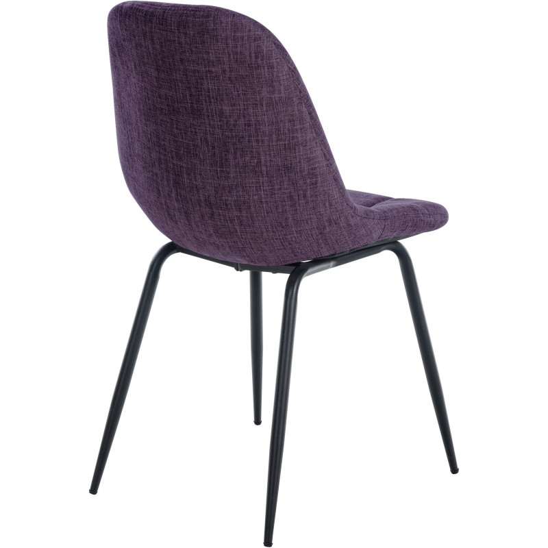 Chaise salle à manger moderne en Tissu Violet Métal Noir Maralys - 4
