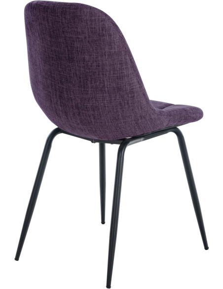 Chaise salle à manger moderne en Tissu Violet Métal Noir Maralys - 4