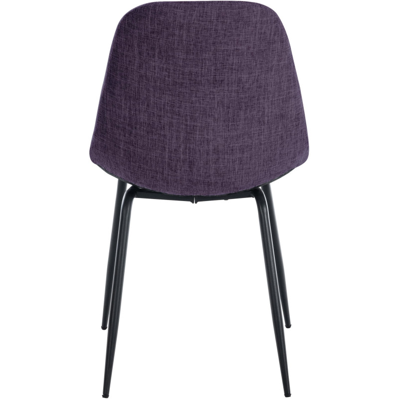 Chaise salle à manger moderne en Tissu Violet Métal Noir Maralys - 5