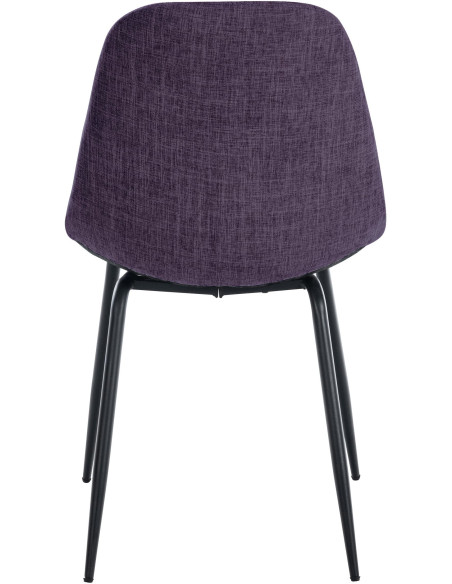 Chaise salle à manger moderne en Tissu Violet Métal Noir Maralys - 5