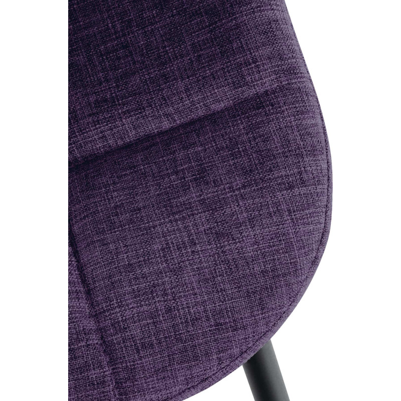 Chaise salle à manger moderne en Tissu Violet Métal Noir Maralys - 6