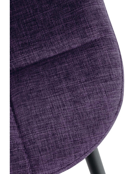 Chaise salle à manger moderne en Tissu Violet Métal Noir Maralys - 6