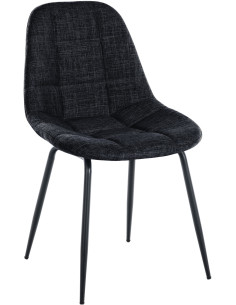 Chaise salle à manger moderne en Tissu Noir Métal Noir Maralys - 1