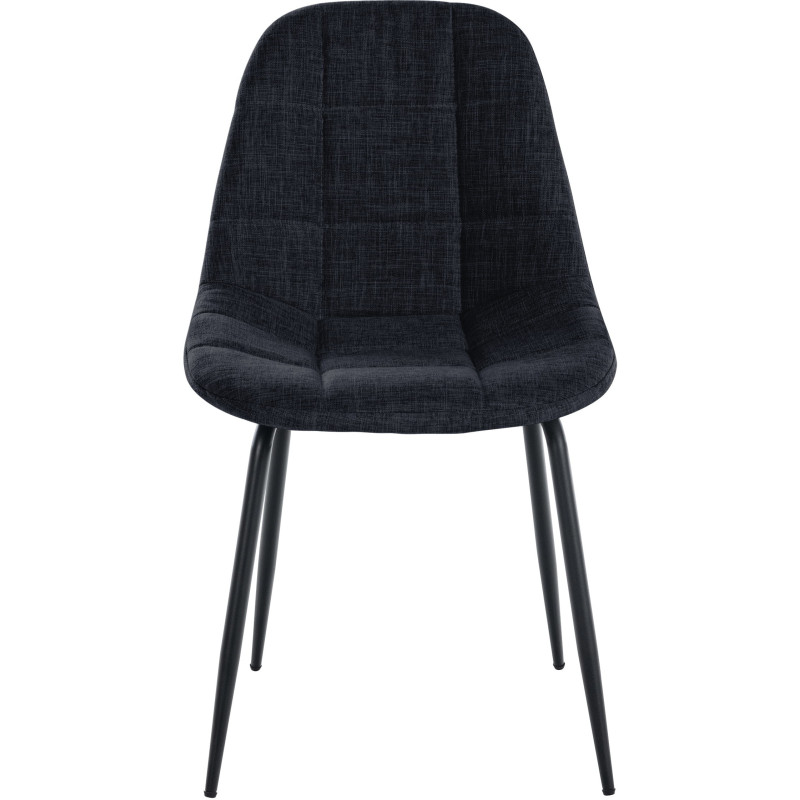 Chaise salle à manger moderne en Tissu Noir Métal Noir Maralys - 2