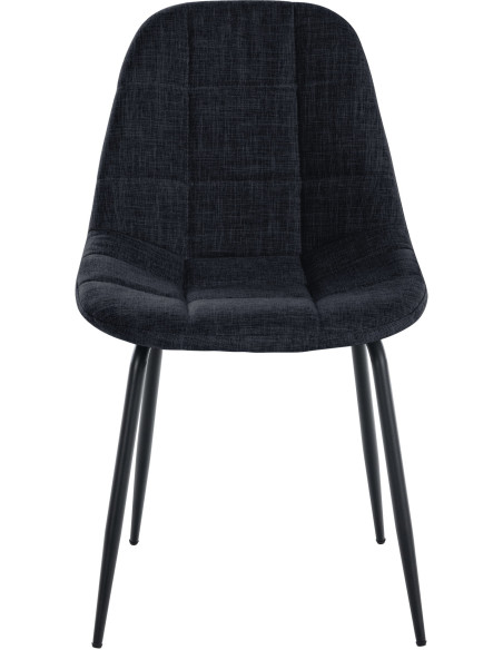 Chaise salle à manger moderne en Tissu Noir Métal Noir Maralys - 2
