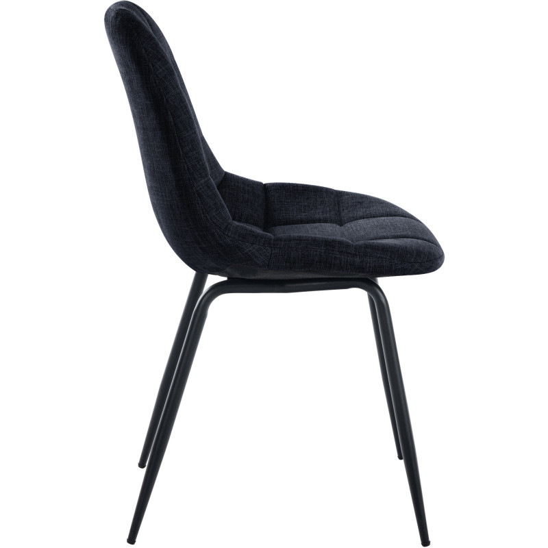 Chaise salle à manger moderne en Tissu Noir Métal Noir Maralys - 3