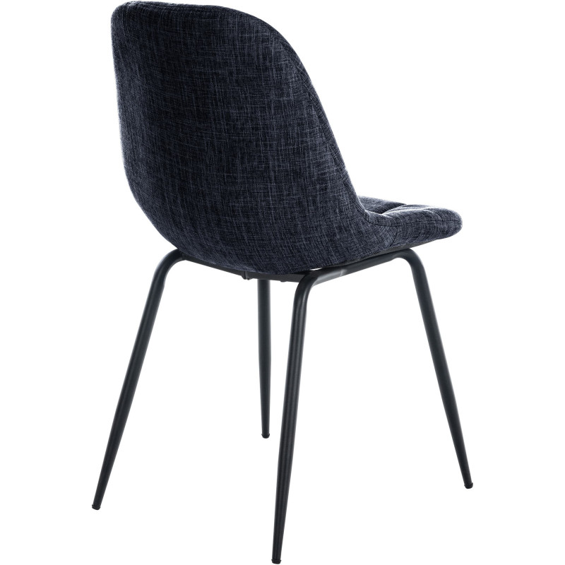 Chaise salle à manger moderne en Tissu Noir Métal Noir Maralys - 4
