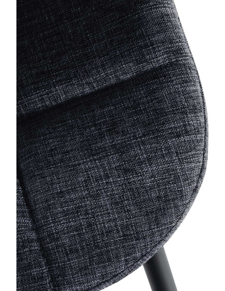 Chaise salle à manger moderne en Tissu Noir Métal Noir Maralys - 6