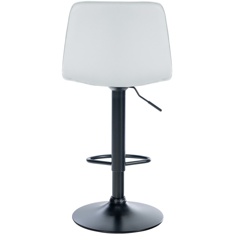 Tabouret de bar réglable pivotant en Polyuréthane Blanc Métal Noir Walter - 3