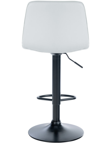 Tabouret de bar réglable pivotant en Polyuréthane Blanc Métal Noir Walter - 3